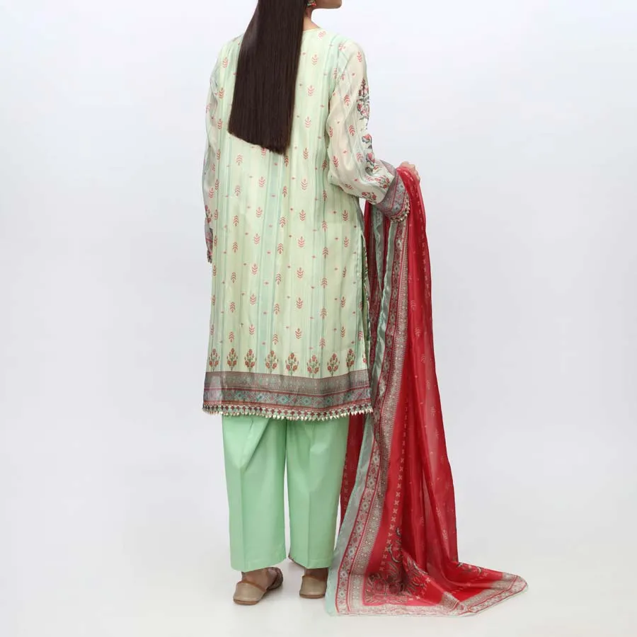 3PC- Embellished Tussar Silk Suit PW3203
