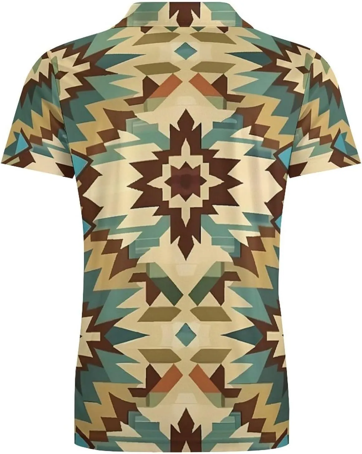 Aztec Style Vintage Bohemian Men's Polo Shirt Short Sleeve T Shirt Casual Summer Golf Shirt Athletic Top