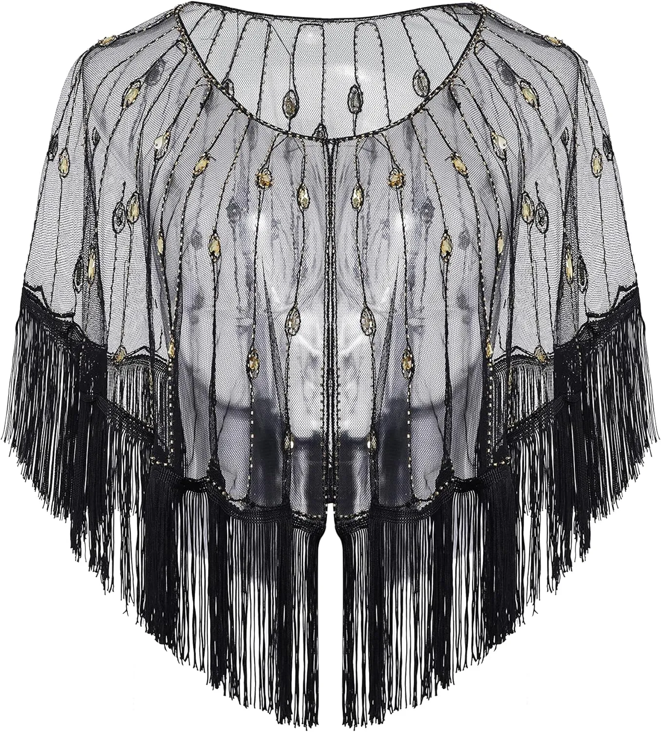 BABEYOND Sequin Beaded Shawl Wrap 1920s Evening Cape Shawl Gatsby for Evening Dresses Wedding Party
