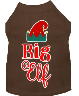 Big Elf Screen Print Dog Shirt Brown Xs