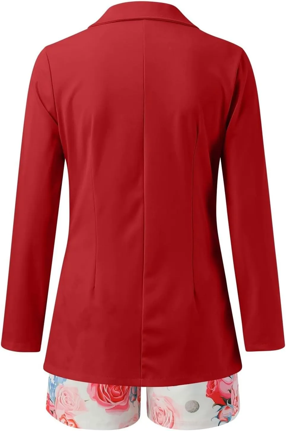 Blazer Sets Women 2 Piece Outfits with Belt Long Sleeve Coat Casual Office Blazers Jackets Shorts Suit, Small