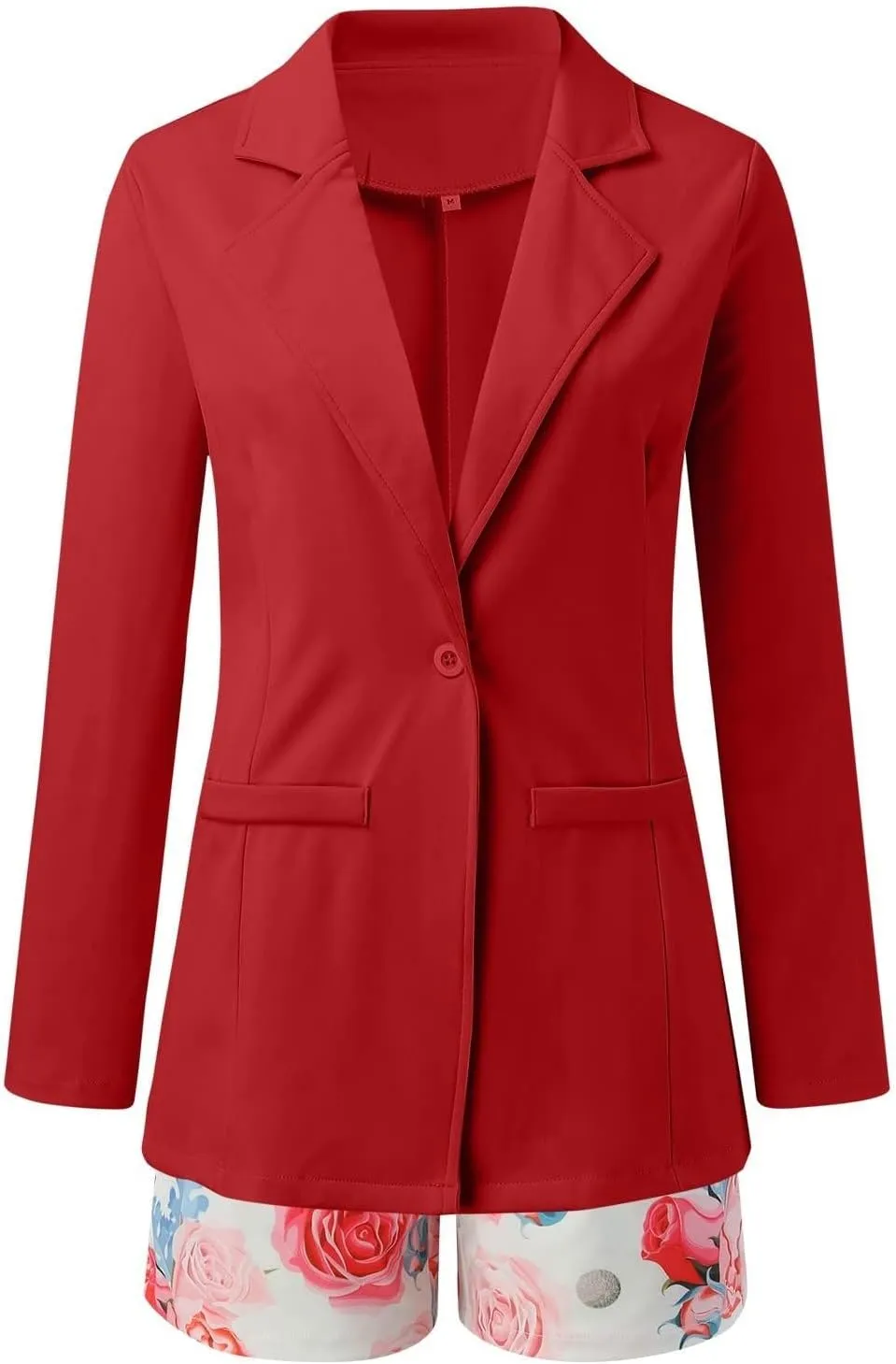 Blazer Sets Women 2 Piece Outfits with Belt Long Sleeve Coat Casual Office Blazers Jackets Shorts Suit, Small