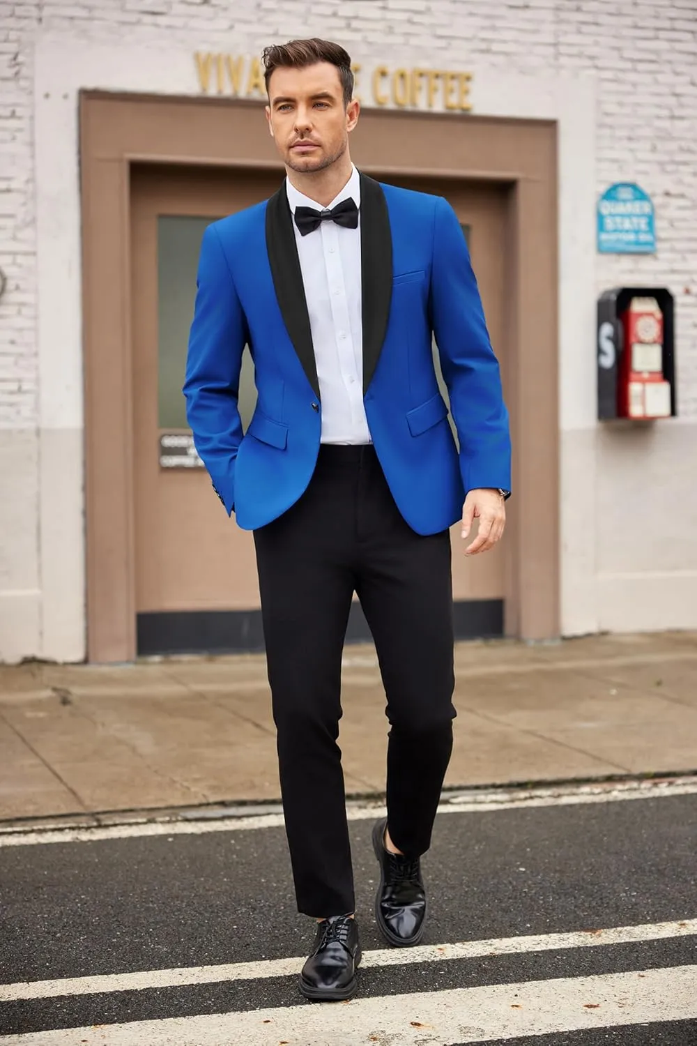 COOFANDY Mens Tuxedo Jacket Wedding Suit Jacket Slim Fit Blazer Jacket for Dinner, Prom, Party