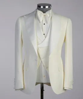 Cream cambridge tuxedo suit