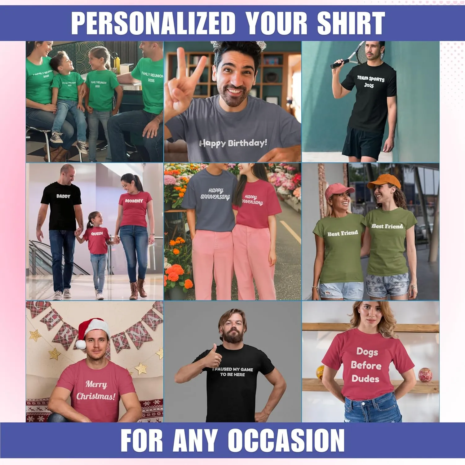 Custom T-Shirt Add Your Text for Men & Women Unisex Personalized Shirt
