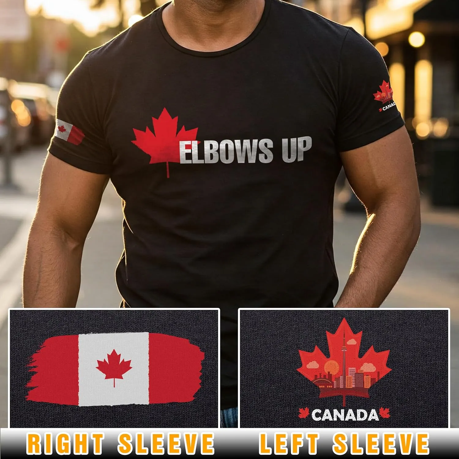 Elbows Up Canada T-Shirt True North Strong and Free Canadian Shirt Unisex Tee Men and Women