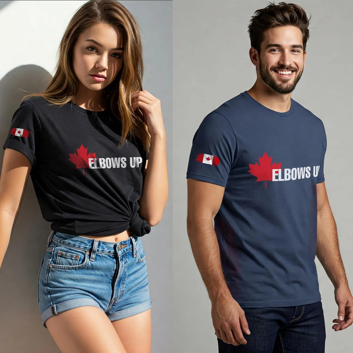 Elbows Up Canada T-Shirt True North Strong and Free Canadian Shirt Unisex Tee Men and Women