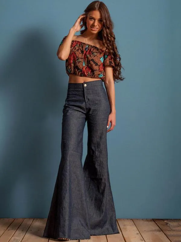 Fashion Slim Fit Bell-bottom Jean Pants