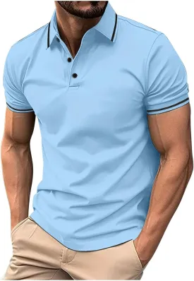 generic Mens Casual Short Sleeve Golf Polos Shirts Stylish Men Dress Tshirts Business Guys Summer Tops Clothing Regular Fit