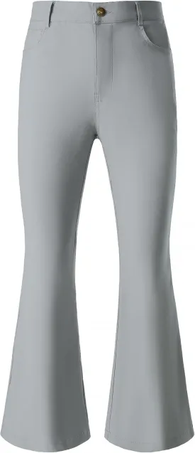 JOGAL Mens Bell Bottom Pants 70s Disco Outfits Slim Fit Retro Flared Trousers