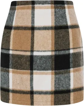Kate Kasin 2025 Plaid Pencil Skirts for Women High Waisted Casual Stretch Bodycon Mini Skirt
