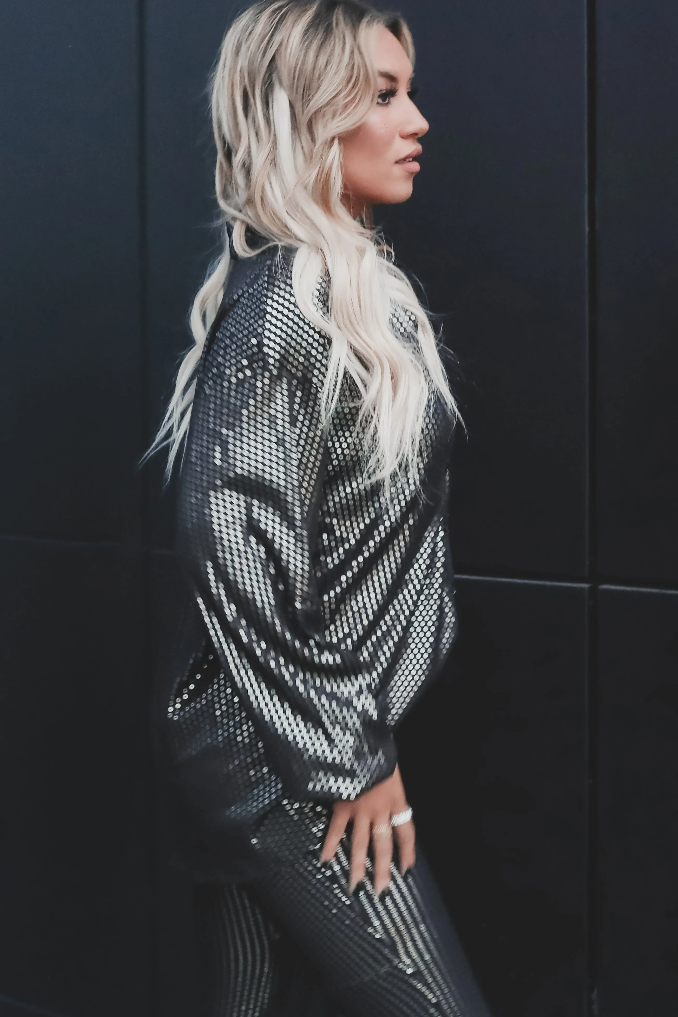Light Up The Whole Room Sequin Button Up Top