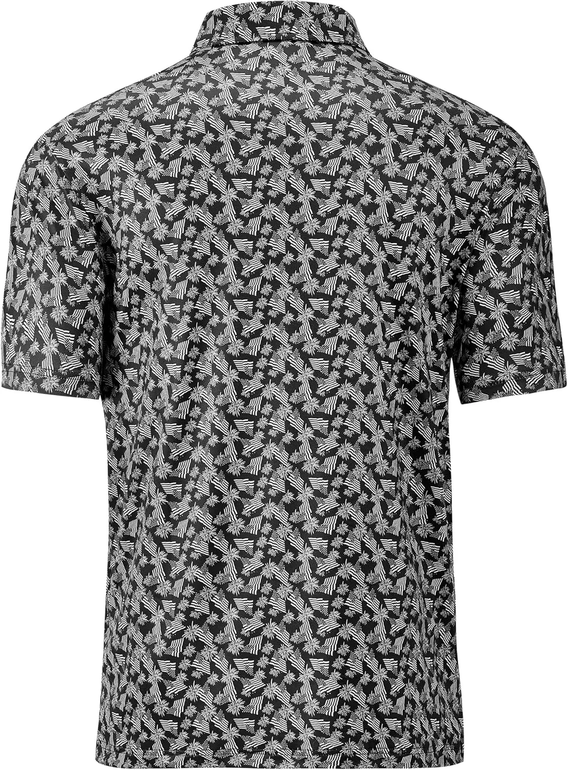 Mens Golf Shirt Short Sleeve Dry Fit Print Moisture Wicking Performance Patterns Collared Polo Shirt