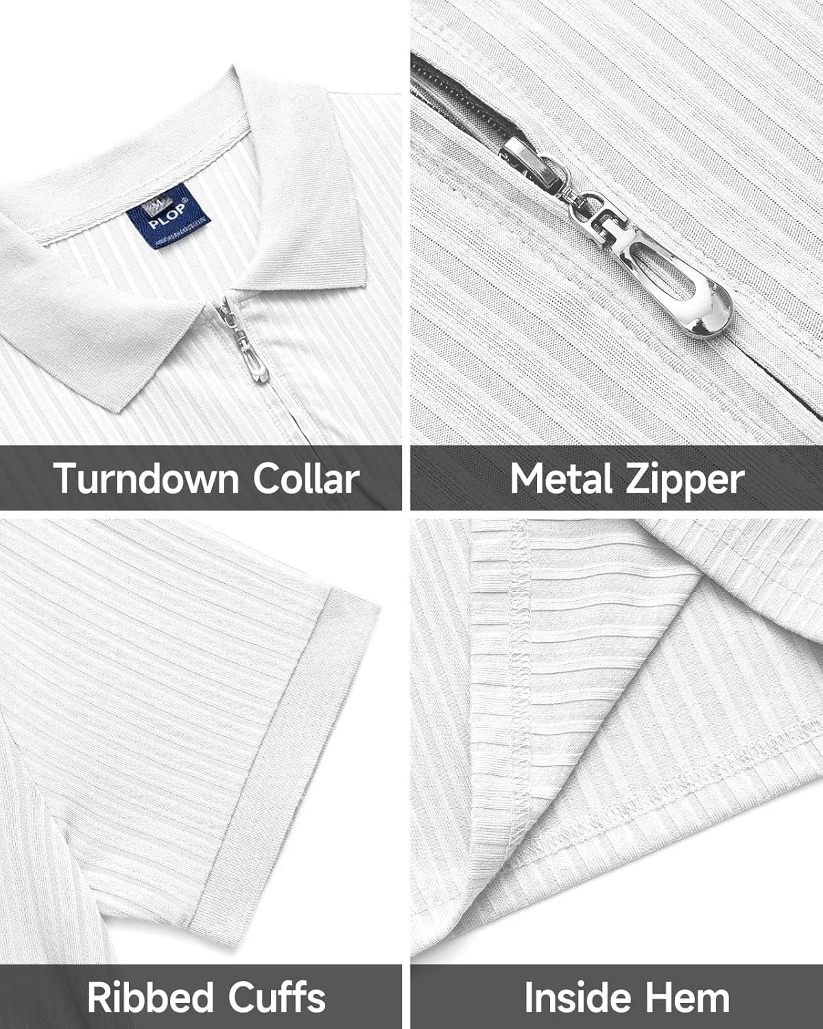 Muscle Polo Shirts for Men Slim Fit Textured Knit Polo Shirts Short Sleeve Mens Collared Shirts Casual Stylish