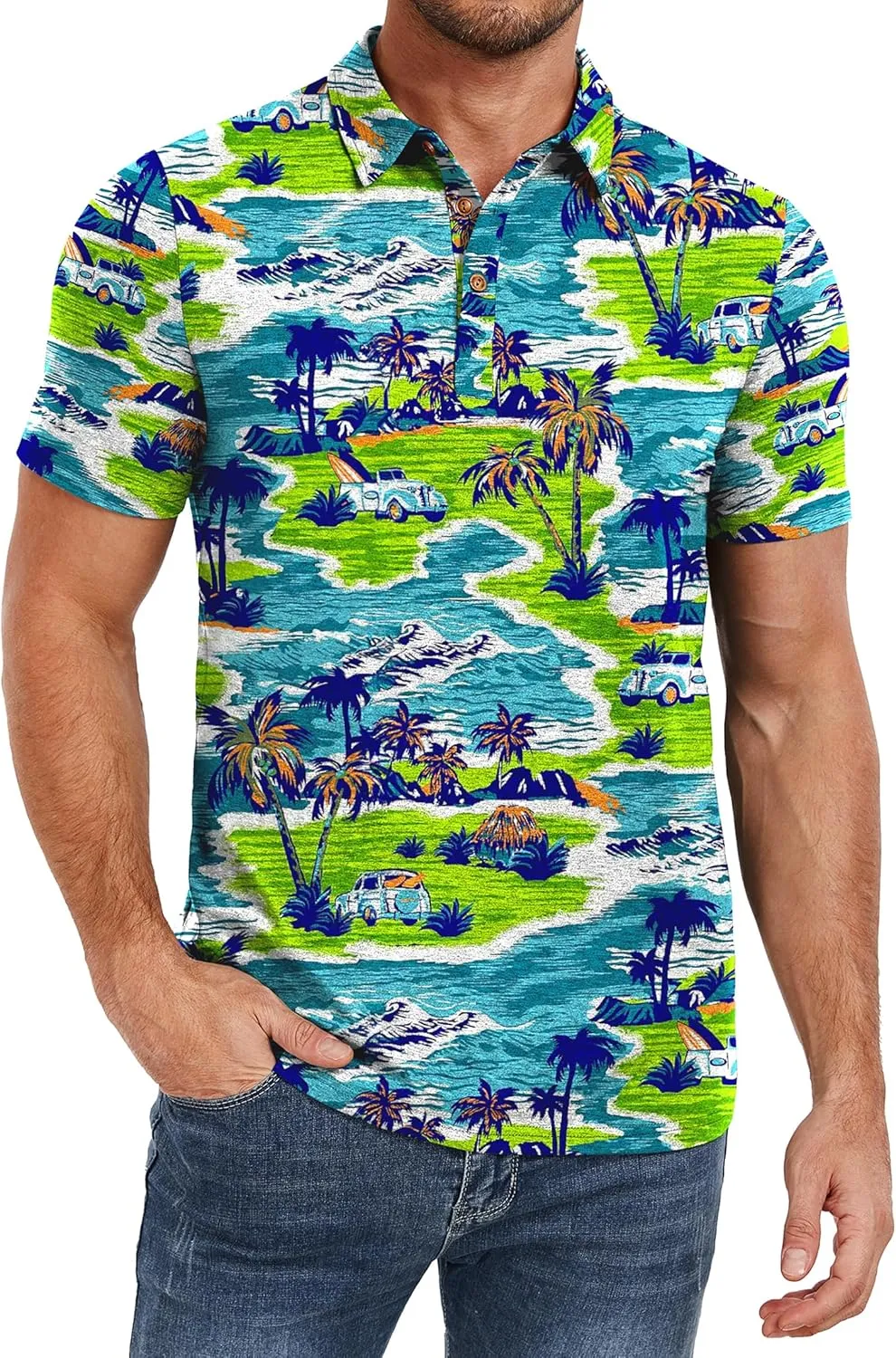 PEGENO Mens Polo Shirts Short Sleeve Casual Cotton Golf Shirts Performance Polo Shirts for Men