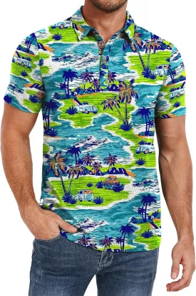 PEGENO Mens Polo Shirts Short Sleeve Casual Cotton Golf Shirts Performance Polo Shirts for Men