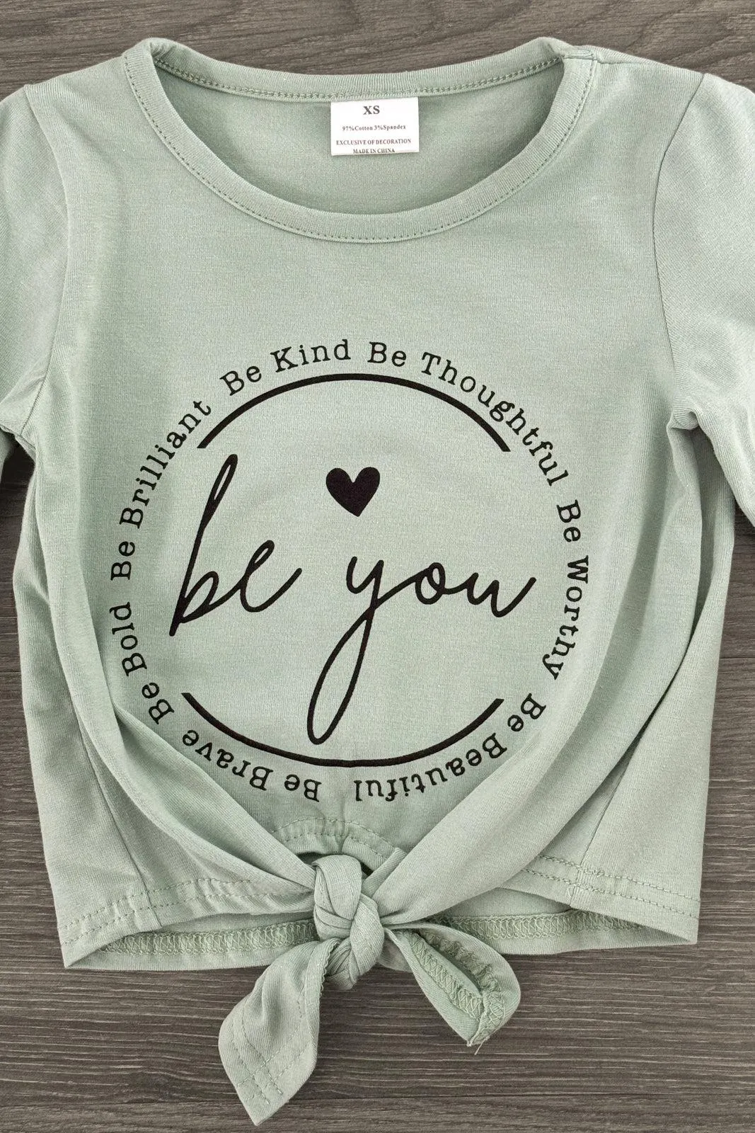 "Be You" Striped Denim Bell Bottom Set