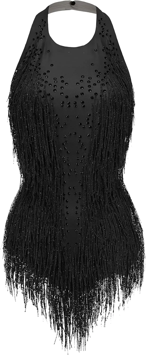 Rhinestones Fringe Skirt Bodysuit Women's Birthday Party Evening Costume Nightclub Dance Wear New Colored