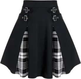 ROSE GAL Women's Plus Size Gothic Mini Skirt High Waisted Short A-Line School Uniform Skirt