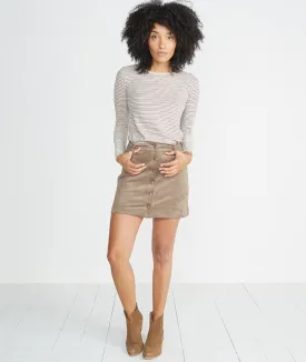 Rosie Suede A-Line Skirt in Birch