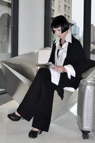 THE KALIYANA SUIT in Black Tokyo & White Carnaby