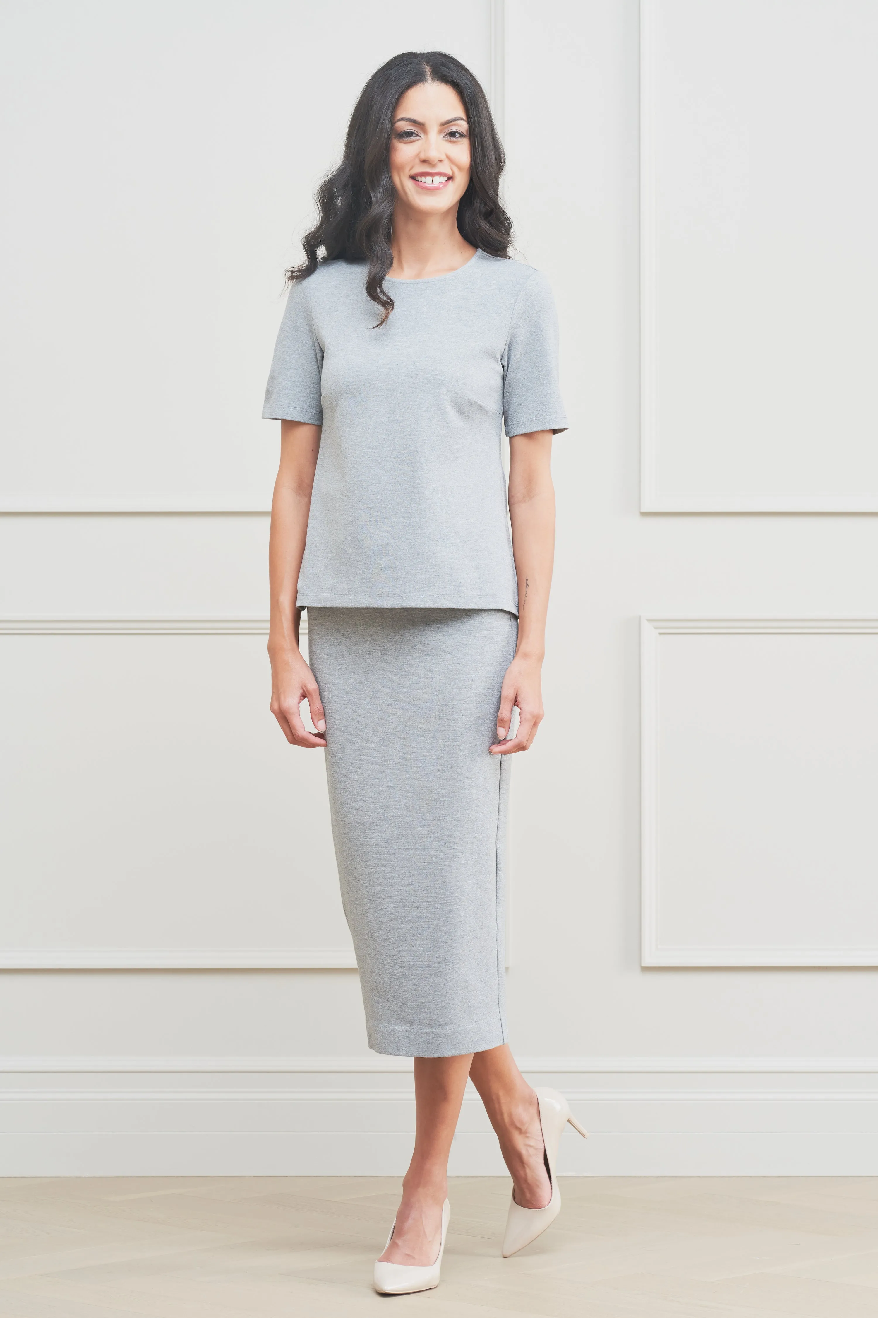 The Stella Skirt Light Heather Grey