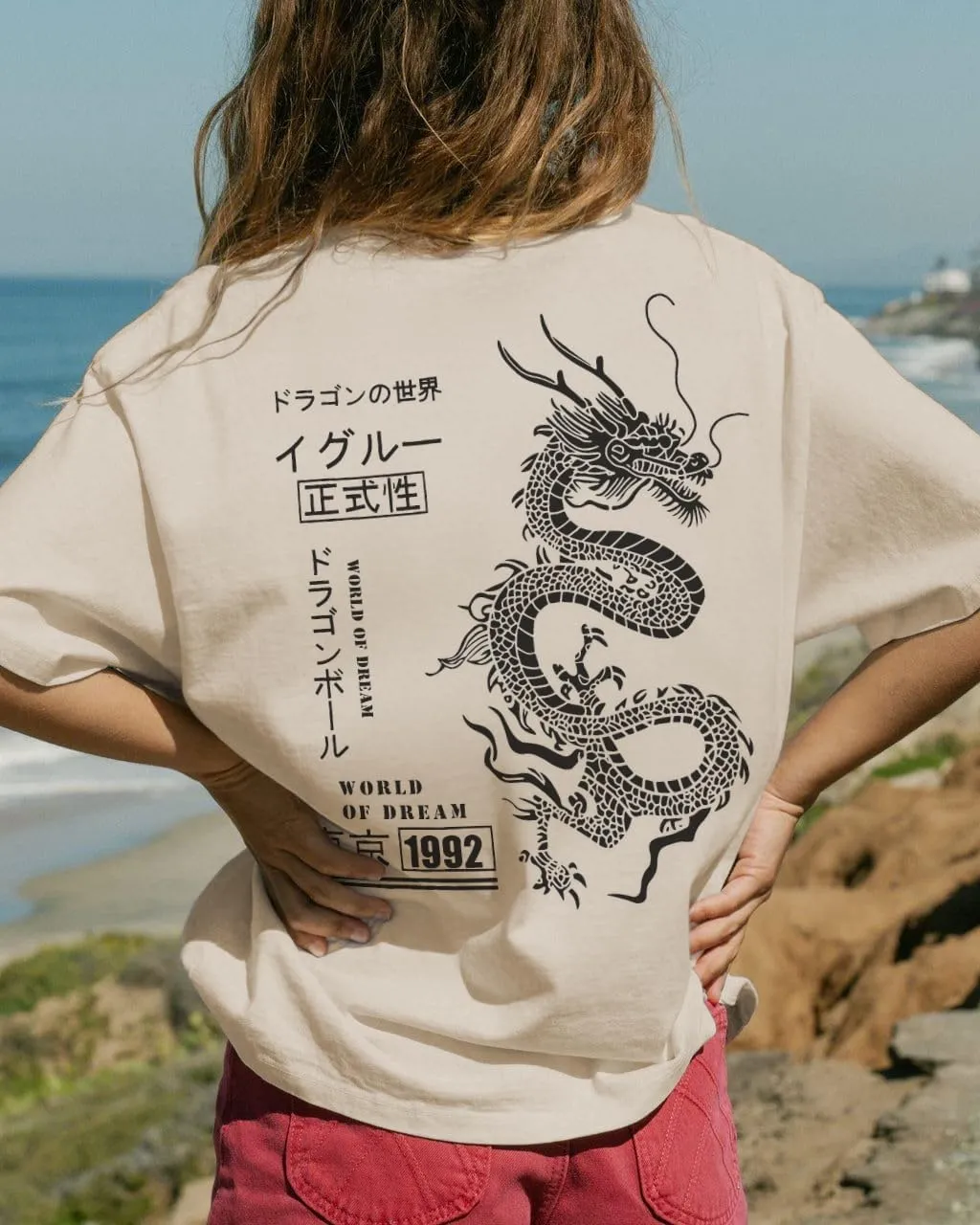 UOUA Women Oversized Graphic T-Shirt Casual Cotton Tees Printed Summer Tops