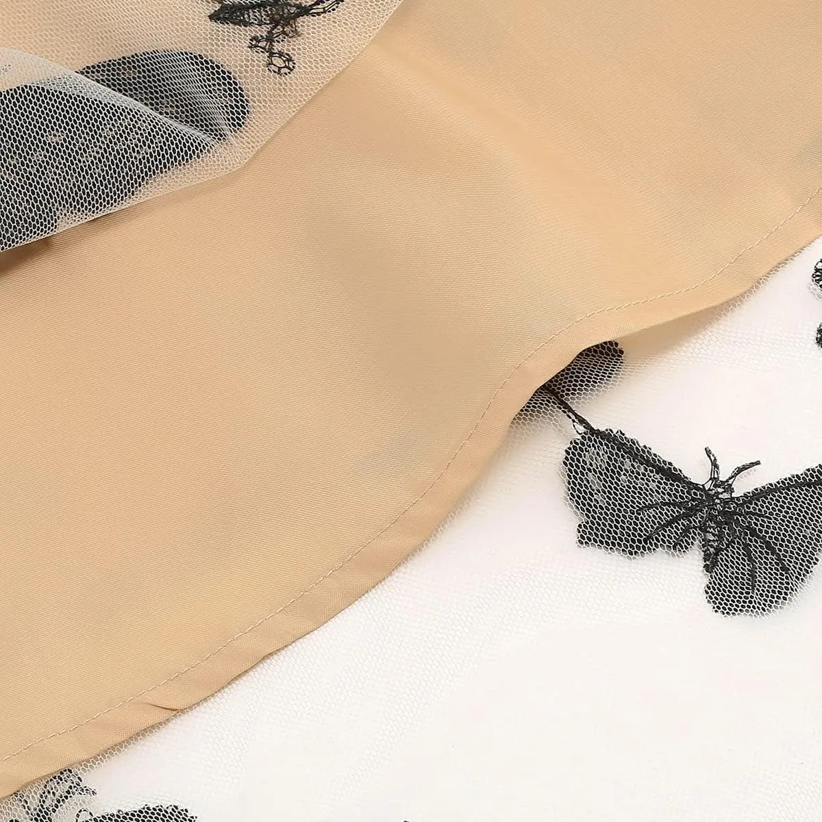 Vintage Dress for Women 1950s Tea Party Embroidered Butterfly Floral A-line Cocktail Homecoming Dress