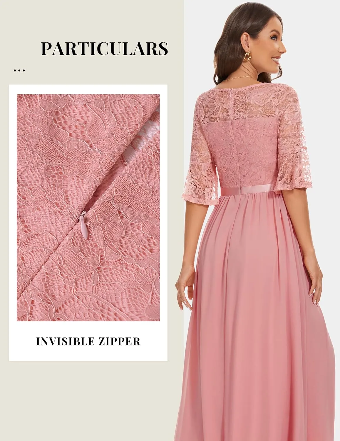 Wedtrend Women's Formal Dresses 2025 Wedding Guest Dress Bell Sleeve Bridesmaid Dresses Maxi Evening Dress