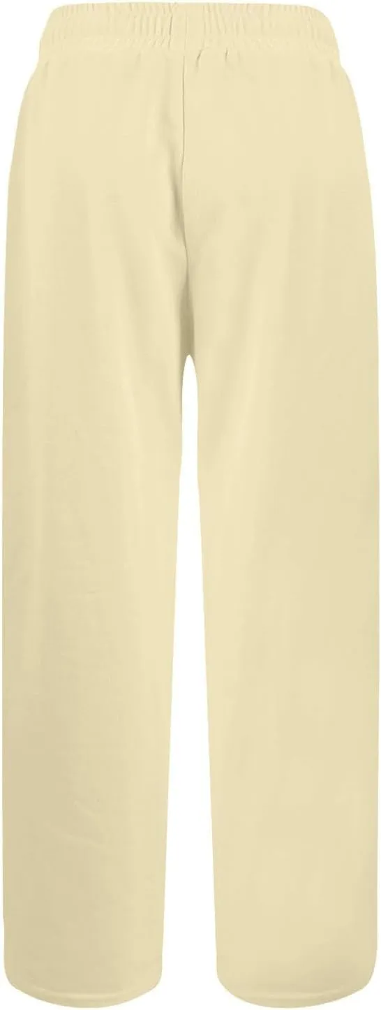 Wide Leg Sweatpants for Women Baggy Comfy Athletic Pants Casual Drawstring High Waisted Track Pants with Pockets