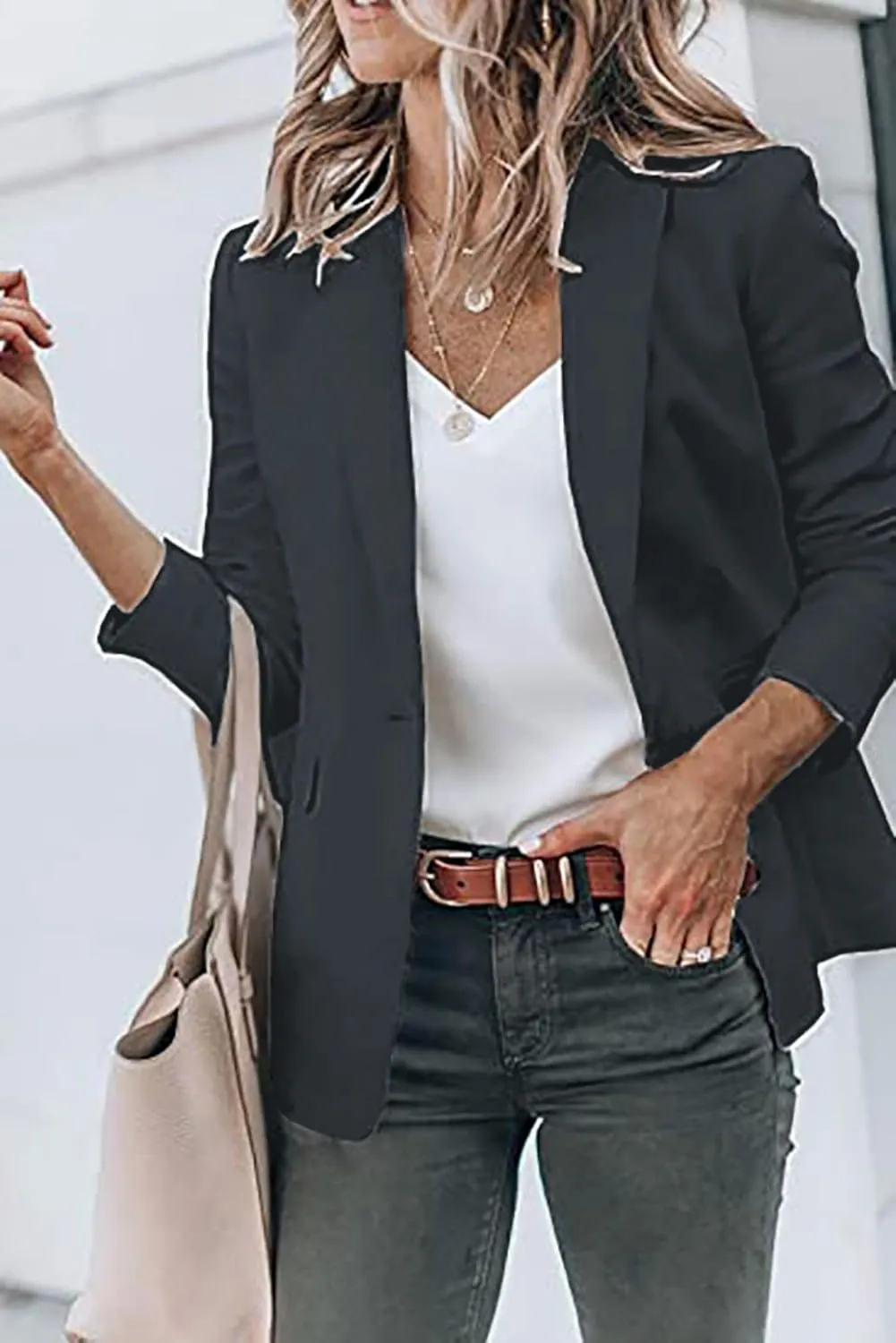 Women Blazers for Work Casual Open Front Long Sleeve Work Office Suit Jackets Lightweight Formal Business Blazer Coat
