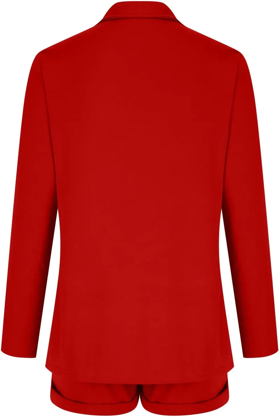 Women's Blazer Shorts Suit - Long Sleeves 2-Piece Set for Smart Office Formal Business Outfit